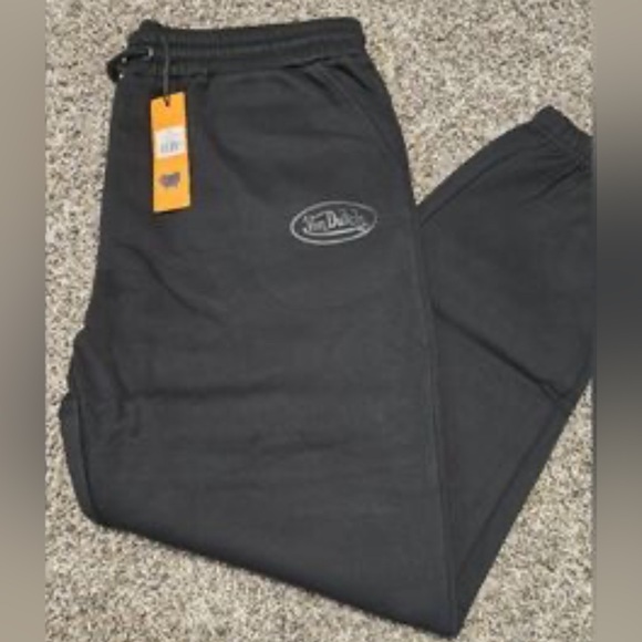 Von Dutch Classic Black Sweatpants W/Black Logo, Various Sizes NWT - Picture 2 of 3